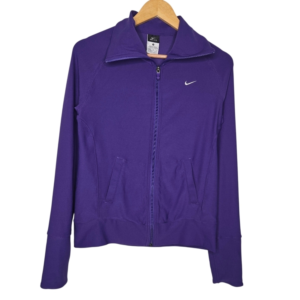 Nike Womens Purple Full Zip Athletic Running Jacket Size Small